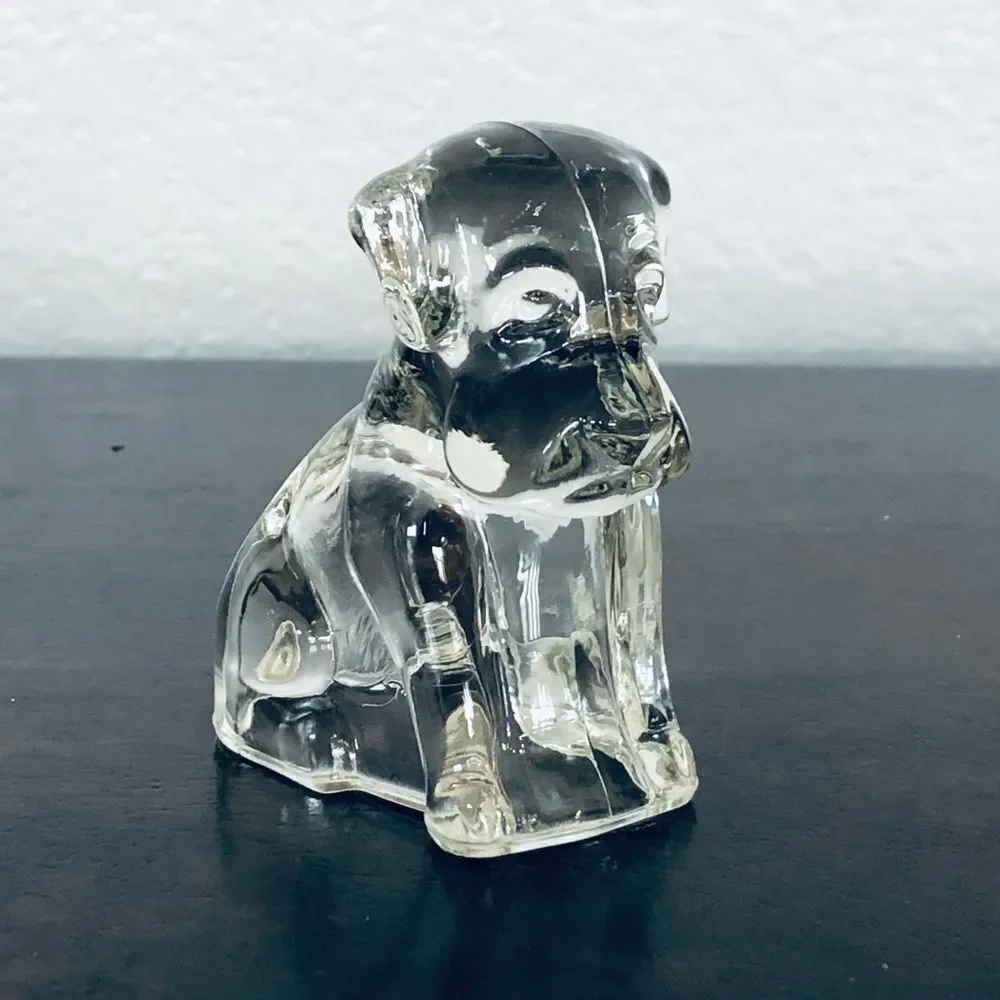 Glass Dog Figurine Decor